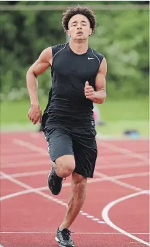  ?? CATHIE COWARD THE HAMILTON SPECTATOR ?? Just over a year after he ran his first 400-metre race, Hamilton’s Myles Misener-Daley is winning championsh­ips and breaking records.