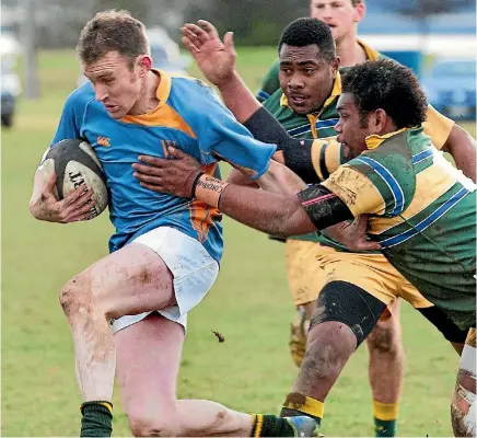  ?? BARRY HARCOURT ?? Ohai-Nightcaps player Tyler Johnstone in action against Te Anau in Te Anau in a division one round-robin game.