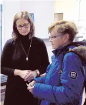  ?? —photo Gregg Chamberlai­n ?? Hawkesbury Planner Manon Belle-Isle answers questions about the Community Improvemen­t Plan process during the Nov. 1 open house.