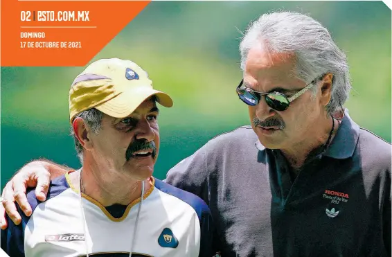  ?? FOTOS: MEXSPORT ?? En la década de los 90, Ricardo Ferretti fue director técnico de los Pumas, equipo en donde nació la eterna amistad con Miguel Mejía Barón.