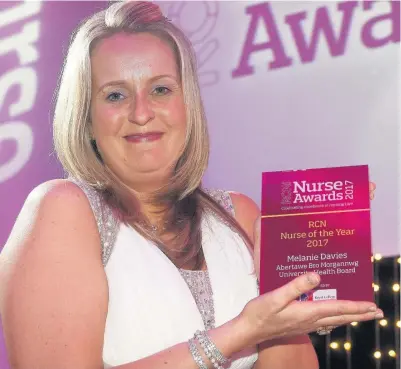  ?? Mark Hakansson ?? > Melanie Davies has been crowned RCN Nurse of the Year