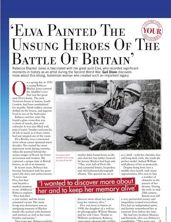  ??  ?? Elva was a keen traveller, but art was the love of her life