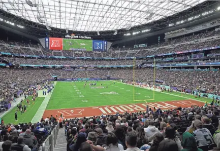  ?? AP ?? Allegiant Stadium is seen during last season’s Pro Bowl in Las Vegas. In its new format, three flag football contests will be staged to determine the winning conference of this year’s Pro Bowl.