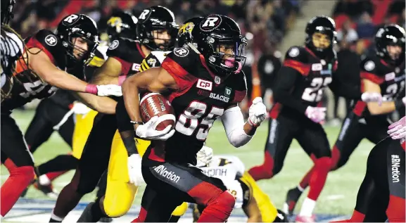  ?? JUSTIN TANG/THE CANADIAN PRESS FILES ?? Redblacks wide receiver Diontae Spencer had 922 yards in receptions last season. Doing magical things with the ball is something he’s good at.