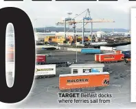  ??  ?? TARGET Belfast docks where ferries sail from