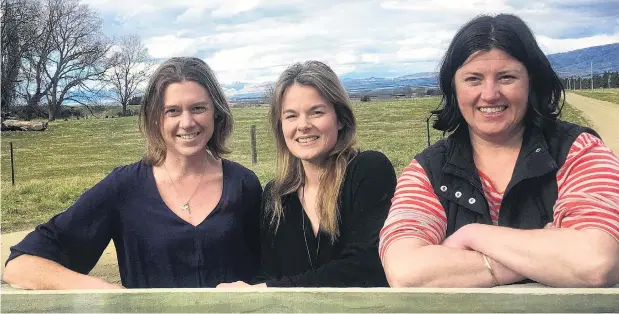  ?? PHOTO: SALLY RAE ?? Making a difference . . . Emma Crutchley (left), Frankie Hore (centre) and Kelly Heckler believe the Upper Taieri could become a world leader in freshwater management.
