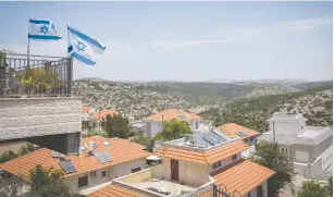  ?? (Sraya Diamant/Flash90) ?? A VIEW OF the West
Bank settlement of Karnei Shomron, yesterday.