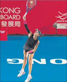  ?? FOTO: EFE ?? Garbiñe Muguruza alcanza en Hong Kong sus primeras semis desde Roland Garros