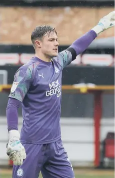  ??  ?? Josef Bursik during his debut for Posh at Swindon.