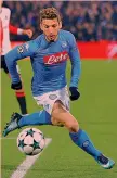  ?? REUTERS ?? Dries Mertens, 30 anni, 13 gol tra Serie A e Champions