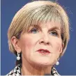  ??  ?? Concerns... Julie Bishop