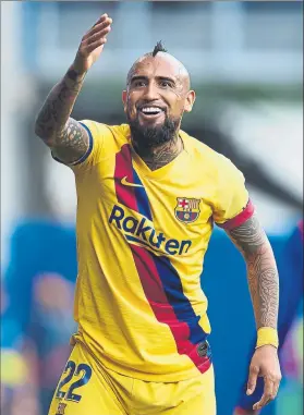  ?? FOTO: GETTY ?? Arturo Vidal tiene contrato hasta 2021 Y Quique Setién contará con él si se queda