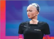  ?? TOMASZ WIECH / AGENCE FRANCE-PRESSE ?? Humanoid robot Sophia, who has more than 2 billion followers, was received by a huge gathering of fans during the appearance in Addis Ababa.