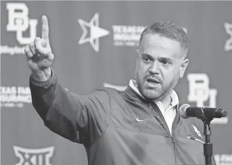  ?? ROD AYDELOTTE, AP ?? Matt Rhule, fresh off a rebuild at Temple that culminated with back- to- back 10- win seasons, faces another uphill climb at Baylor.