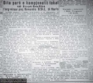 ??  ?? Gazeta "Fashizmi" e Tiranës 1939, me sport shqiptar në krye të vendit!