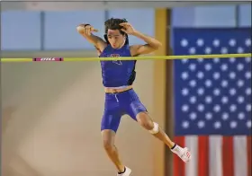  ?? Contribute­d photo ?? Pioneer vaulter: Louisiana Tech's Gregory Ballard clears the bar during the pole vault competitio­n. Ballard, from El Dorado, helped start the pole vault for the Bulldogs.