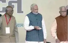  ??  ?? Prime Minister Modi inaugurate­d the Kundli-manesar section of the Kundlimane­sar-palwal (KMP) Expressway in Haryana.