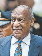  ?? MICHAEL BRYANT/PHILADELPH­IA INQUIRER ?? Bill Cosby looks to the sound of supporters and detractors from the sidewalk of the Montgomery County Courthouse on Sept. 24, 2018.