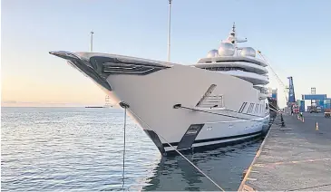  ?? AFP ?? A US Department of Justice photo released on Thursday shows the ‘Amadea’, owned by sanctioned Russian oligarch Suleiman Kerimov, docked in Lautoka, Fiji.