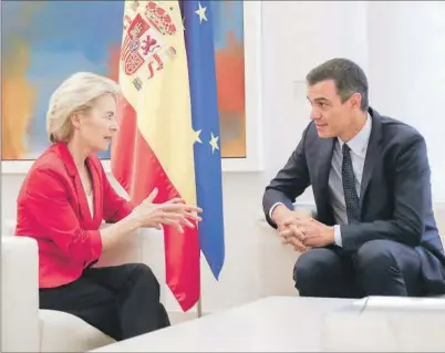  ?? EUROPA PRESS ?? Von der Leyen con el presidente Sánchez, en una visita a Madrid de la presidenta de la Comisión.