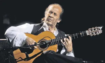  ?? ?? Spanish guitarist Paco de Lucia performs on stage during the 37th Jazz Festival of Vitoria in the Basque city of Vitoria, Spain, July 20, 2013.