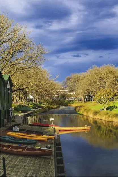  ??  ?? Boat sheds on the Avon River in central Christchur­ch