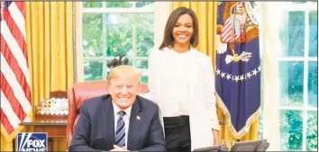  ?? Contribute­d photo ?? Stamford native and conservati­ve activist Candace Owens met with President Donald Trump in the Oval Office in May.