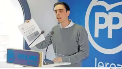  ?? MANUEL ARANDA ?? Una imagen de Jaime Espinar, en una rueda de prensa en la sede del PP.