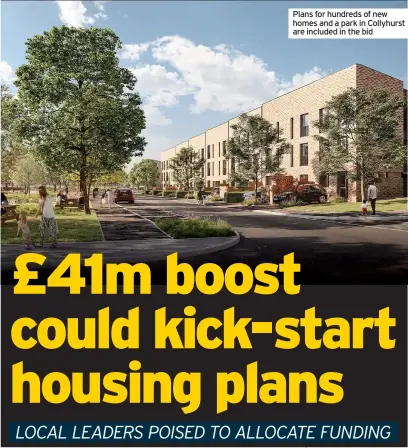  ??  ?? Plans for hundreds of new homes and a park in Collyhurst are included in the bid