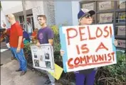 ??  ?? PELOSI INSPIRES strong feelings around the U.S., and is often greeted by protesters hurling insults.