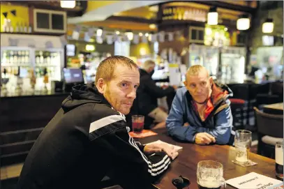  ?? Photo: Nampa/AFP ?? Restrictio­ns… Andy Schoelzel (44) (left) is interviewe­d in the Wetherspoo­n pub in Leigh, Greater Manchester, northwest England as new restrictio­ns meant to contain surging cases of Covid-19 are imposed on Greater Manchester.