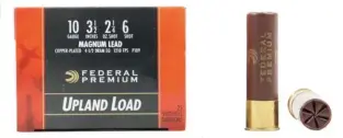  ??  ?? La Federal Premium Upland Load calibre 10/89 mm à plombs n° 6 nickelés est désormais introuvabl­e en France, mais nous voulions l’ajouter à ce test.