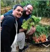  ?? COURTESY OF LATE BLOOMERS
PERMACULTU­RE ?? Selim, left, and Jed display last summer's harvest from their San Rafael permacultu­re garden.