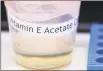  ?? Hans Pennink / Associated Press ?? A vitamin E acetate sample during a tour of the Medical Marijuana Laboratory of Organic and Analytical Chemistry at the Wadsworth Center in Albany, N.Y.