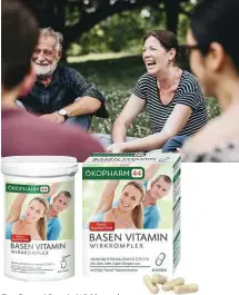  ?? ?? Der Basen Vitamin Wirkkomple­x von Ökopharm44® bringt mit einer starken Kombinatio­n der Inhaltssto­ffe den Körper in Balance!