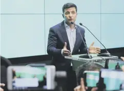  ??  ?? 0 Volodymyr Zelenskiy told his country’s people: ‘I will never let you down’