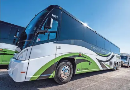  ?? JOVANNY HERNANDEZ/MILWAUKEE JOURNAL SENTINEL ?? A 56-passenger motorcoach from GO Riteway Transporta­tion shown on Thursday in Oak Creek. The company is one of the contractor­s providing transporta­tion for the Republican National Convention.