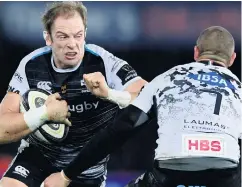  ??  ?? Huge talent: Alun Wyn Jones on the charge for Ospreys