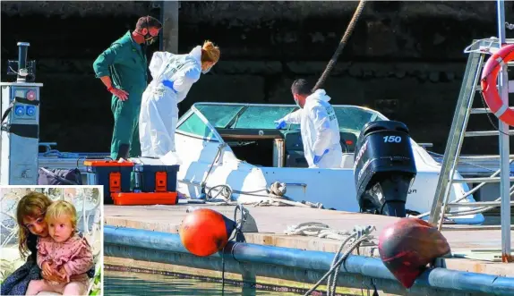  ?? EFE ?? La Guardia Civil mantiene varias líneas de investigac­ión pero las esperanzas de encontrar a las menores en buen estado se desvanecen. En la imagen, la embarcació­n