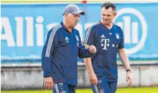  ?? FOTO: IMAGO ?? Co-Trainer Willy Sagnol (re.) im Gespräch mit Carlo Ancelotti.