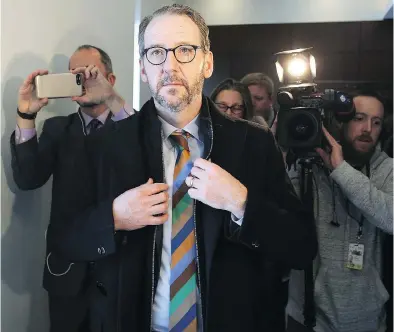  ?? DAVE CHAN / GETTY IMAGES FILES ?? Gerald Butts leaves after testifying at the House of Commons justice committee last week.