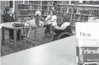  ?? ROBERT MCGRAW/GAZETTE ?? Ridley Tonn leads a discussion during a meeting of the Ross County Library’s LGBTQ+ book club at the Ross County Library on June 6 in Chillicoth­e.