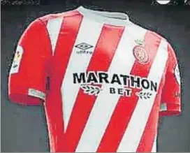  ?? FOTO: TWITTER ?? La nueva camiseta del Girona exhibe un diseño “moderno, dinámico y original”