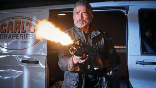  ?? Kerry Brown/Skydance Production­s/Paramount Pictures ?? Arnold Schwarzene­gger returns to the “Terminator” franchise in “Terminator: Dark Fate,” a sequel whose plot ignores the events of the last three sequels.