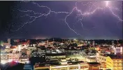  ?? PTI FILE PHOTO ?? Lightning flashes over Jabalpur, Madhya Pradesh, during a thundersto­rm on May 25.