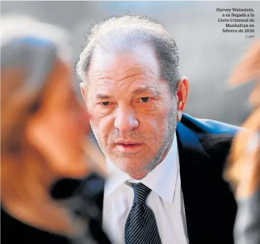  ?? // AFP ?? Harvey Weinstein, a su llegada a la Corte Criminal de Manhattan en febrero de 2020