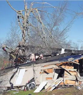  ?? PHOTOS BY TREVOR HUGHES/USA TODAY ?? Steve Whatley’s home in Beauregard, Ala., where he, his family and a friend had sought shelter, was left in ruins.