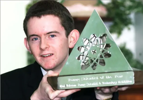  ??  ?? 2000: Thomas Gernon, Colaiste Ris “Young Scientist of the Year”.
