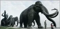  ?? DMITRY LOVETSKY/ THE ASSOCIATED PRESS FILES ?? A sculpture in the Siberian town of Khanty- Mansiisk in the area preserved mammoth fragments were found.