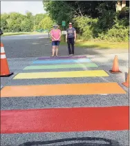  ?? Julie Lombardi / ?? The rainbow crosswalk in Litchfield that will be repainted during Pride Month.